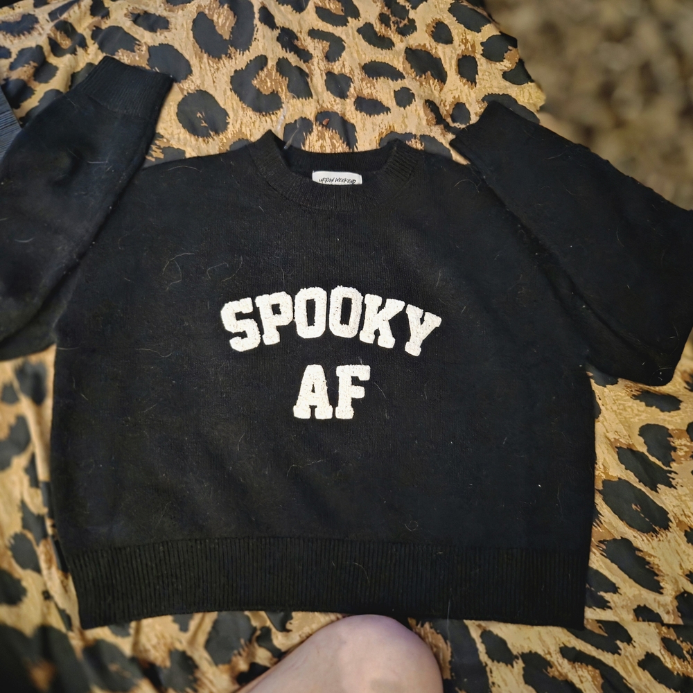 Black 'Spooky AF' Sweater
